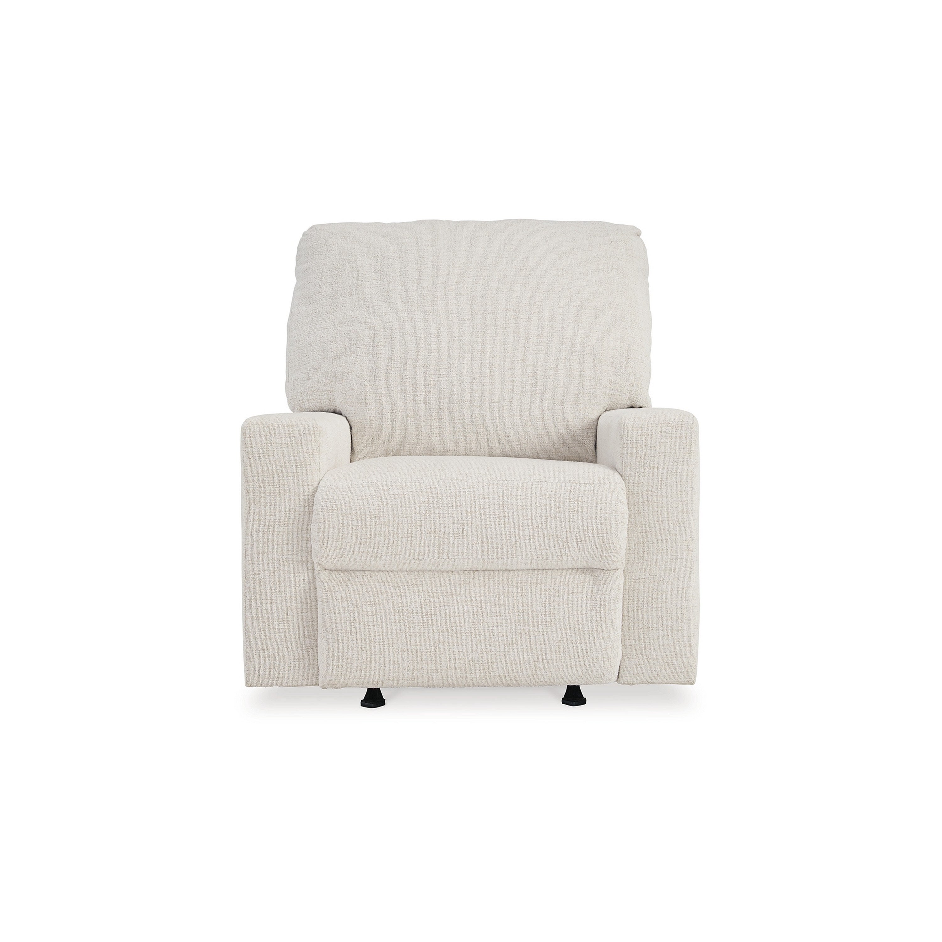 Fauteuil inclinable à bascule manuel Anise, languette de traction, polyester blanc neige