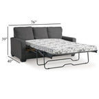 Canapé-lit Anise avec lit gigogne double, polyester gris étain