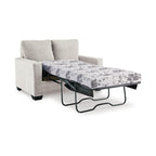 Canapé-lit Anise avec lit gigogne simple, polyester blanc neige