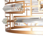 Lustre à abat-jour tambour Anita avec prisme en verre transparent