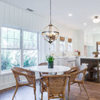 Lustre à 4 bougies en métal vieilli de style ferme