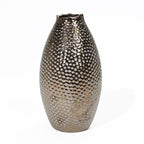 Grand vase en terre cuite à fossettes dorées antiques (simple)