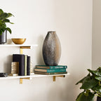 Grand vase en terre cuite à fossettes dorées antiques (simple)