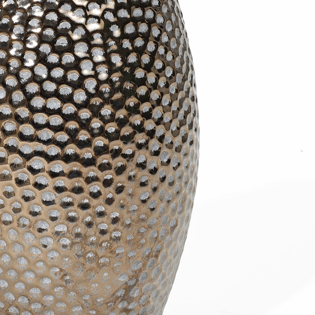 Grand vase en terre cuite à fossettes dorées antiques (simple)