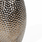 Grand vase en terre cuite à fossettes dorées antiques (simple)