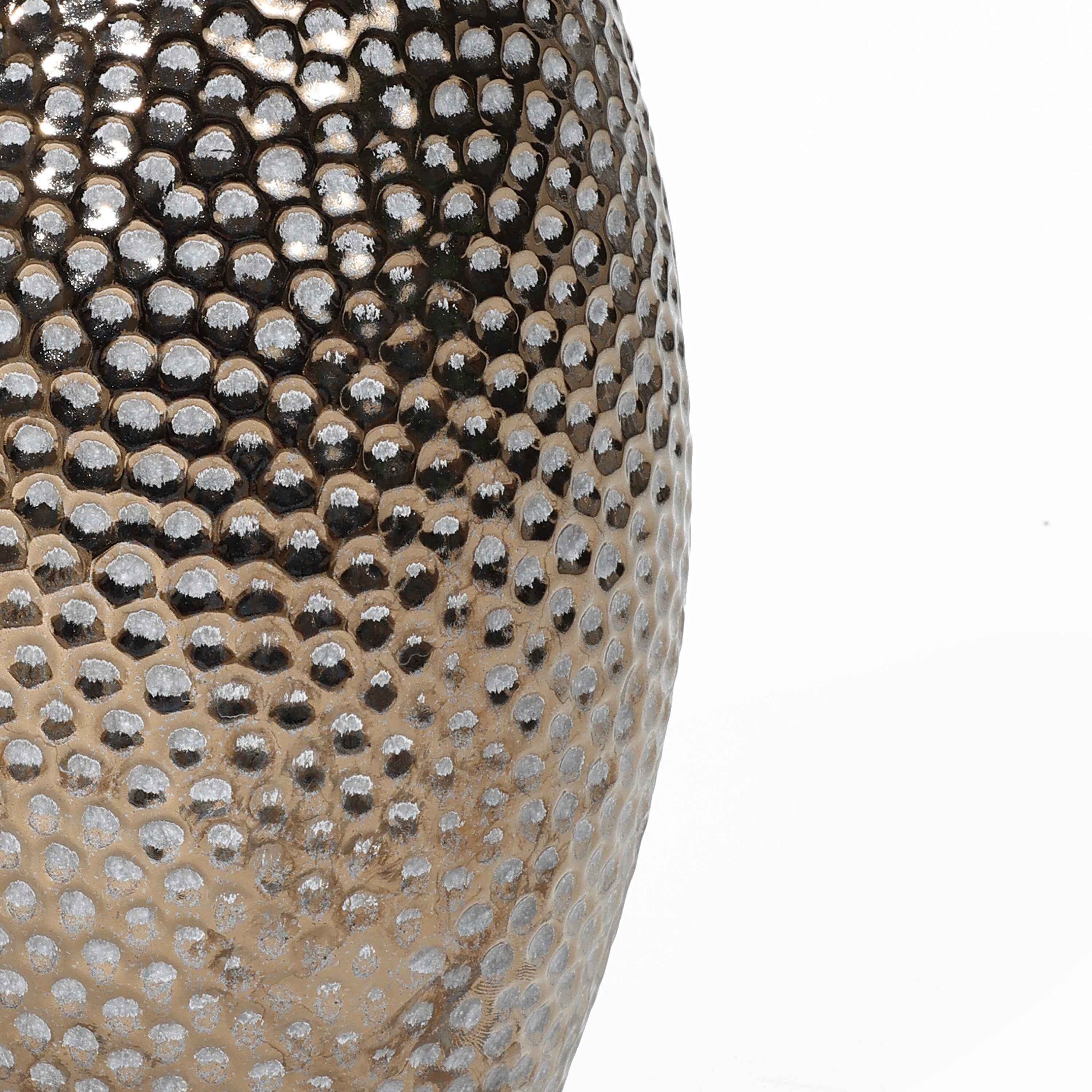 Grand vase en terre cuite à fossettes dorées antiques (simple)