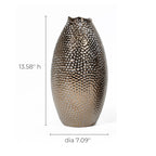 Grand vase en terre cuite à fossettes dorées antiques (simple)