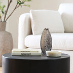 Grand vase en terre cuite à fossettes dorées antiques (simple)