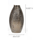 Grand vase en terre cuite à fossettes dorées antiques (simple)