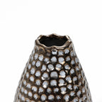 Grand vase en terre cuite à fossettes dorées antiques (simple)