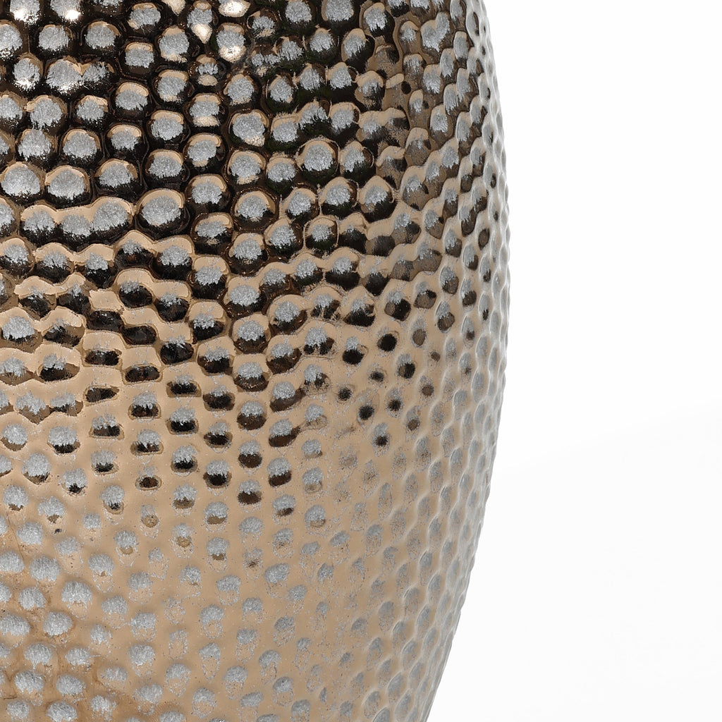 Grand vase en terre cuite à fossettes dorées antiques (simple)