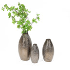 Grand vase en terre cuite à fossettes dorées antiques (simple)