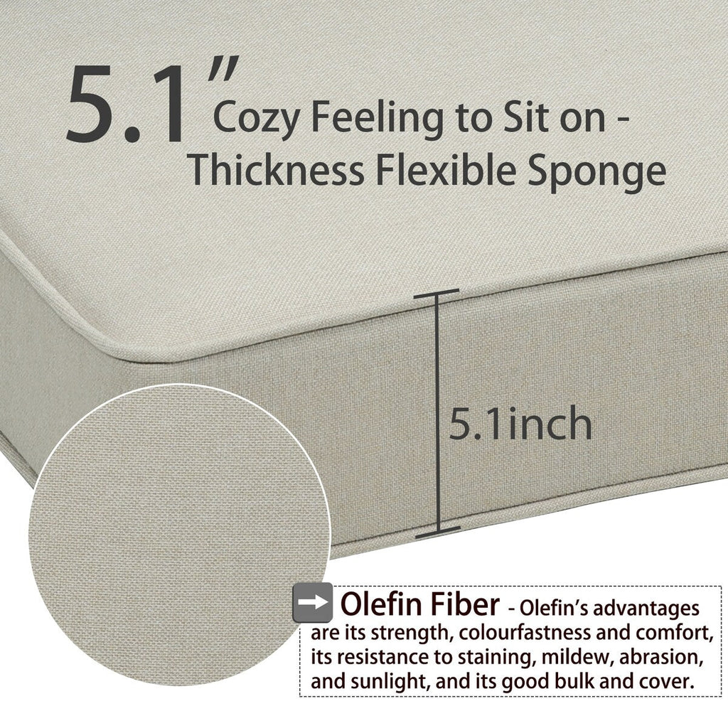 Ensemble de 2 coussins de siège profonds pour meubles de patio d'extérieur Aoodor 24 x 24