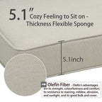 Ensemble de 2 coussins de siège profonds pour meubles de patio d'extérieur Aoodor 24 x 24