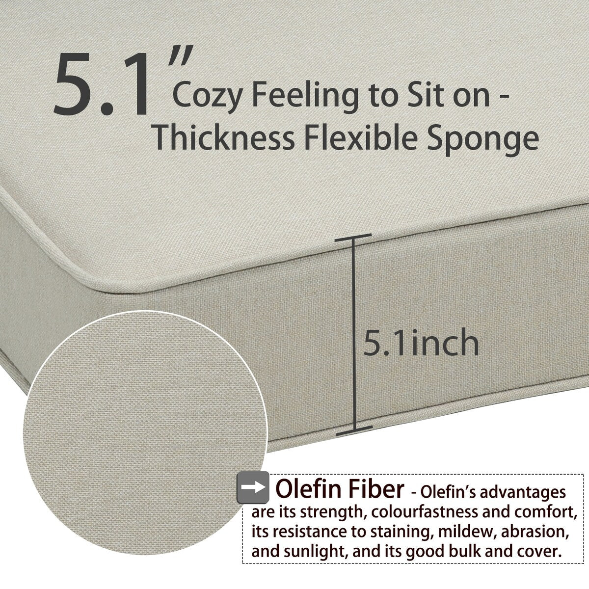 Ensemble de 2 coussins de siège profonds pour meubles de patio d'extérieur Aoodor 24 x 24