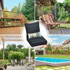 Ensemble de 2 coussins de siège profonds pour meubles de patio d'extérieur Aoodor 24 x 24