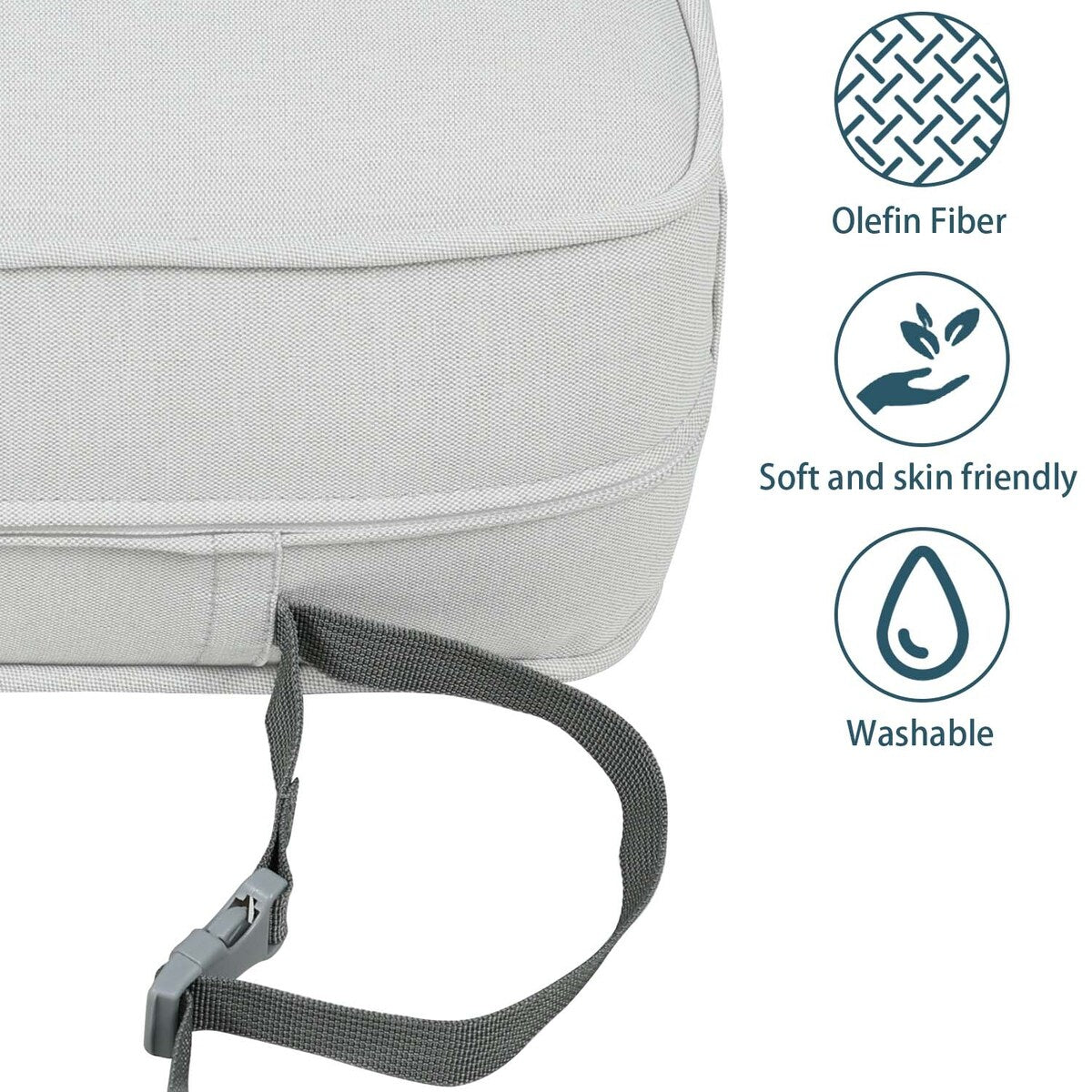 Ensemble de 2 coussins de siège profonds pour meubles de patio d'extérieur Aoodor 24 x 24