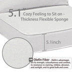 Ensemble de 2 coussins de siège profonds pour meubles de patio d'extérieur Aoodor 24 x 24