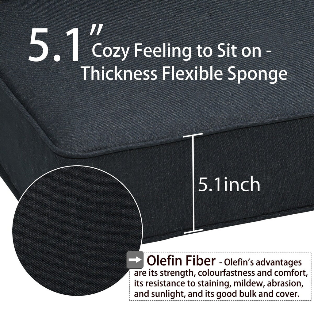 Ensemble de 2 coussins de siège profonds pour meubles de patio d'extérieur Aoodor 24 x 24