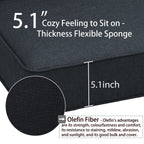 Ensemble de 2 coussins de siège profonds pour meubles de patio d'extérieur Aoodor 24 x 24