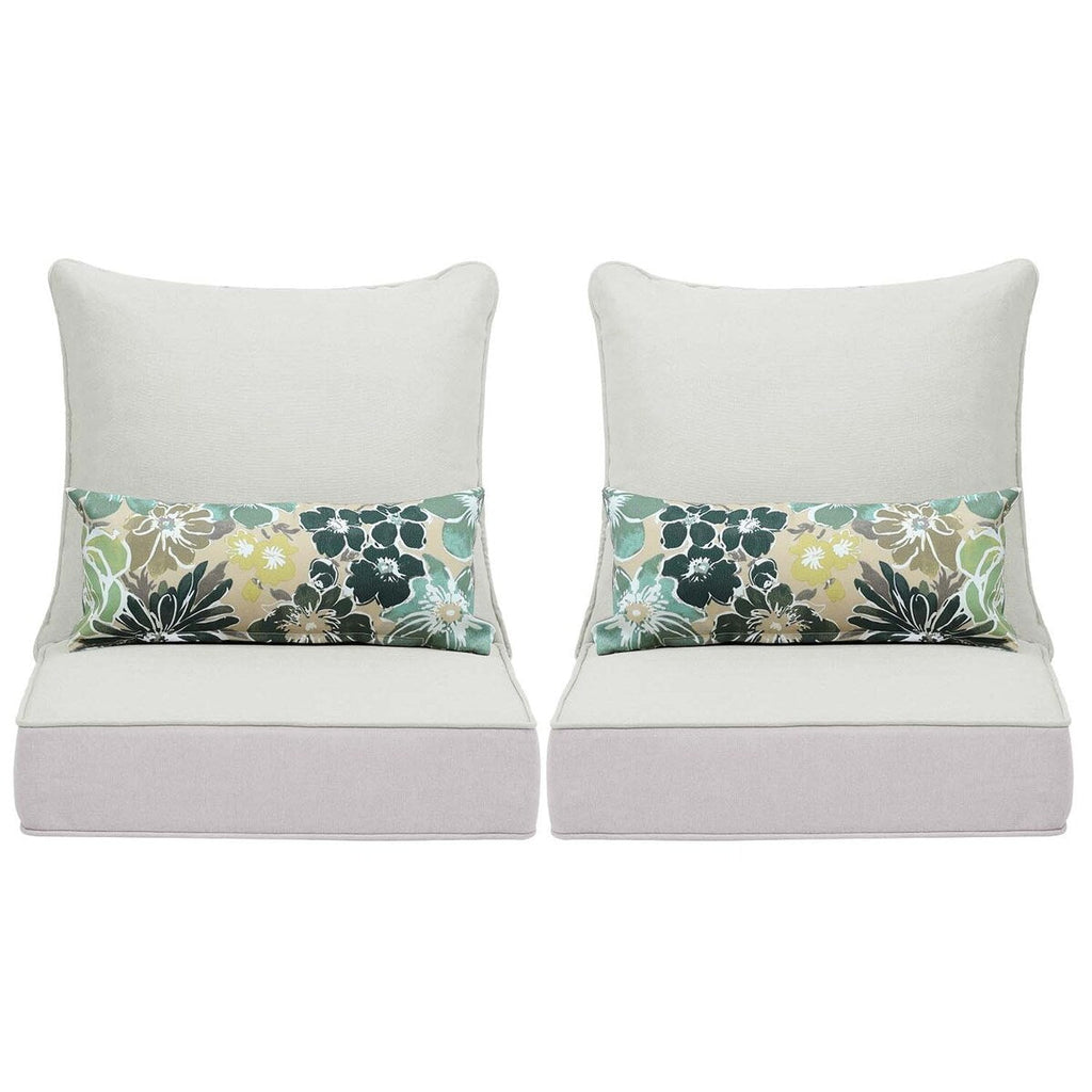 Ensemble de 2 coussins de siège profonds pour meubles de patio d'extérieur Aoodor 24 x 24