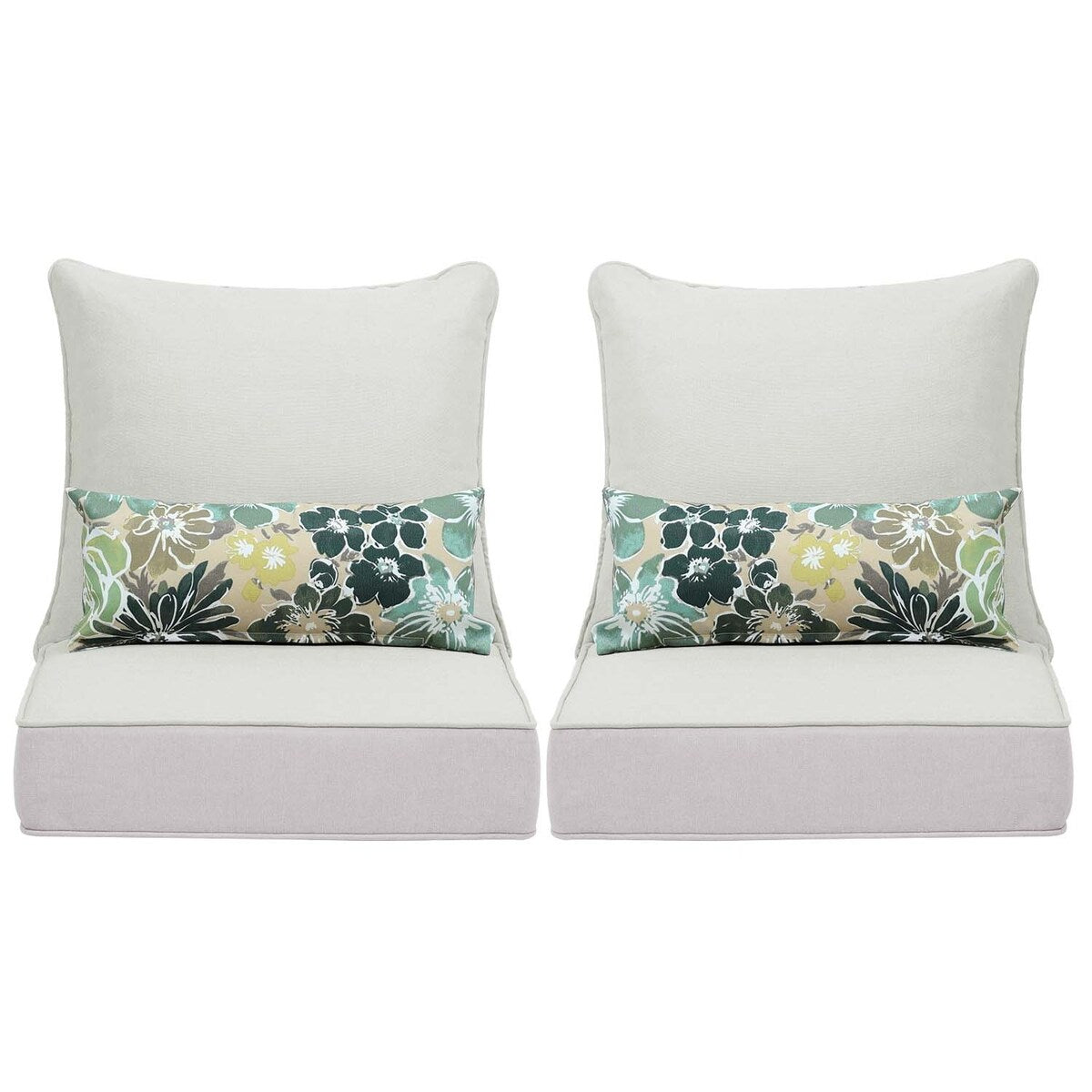 Ensemble de 2 coussins de siège profonds pour meubles de patio d'extérieur Aoodor 24 x 24