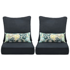 Ensemble de 2 coussins de siège profonds pour meubles de patio d'extérieur Aoodor 24 x 24