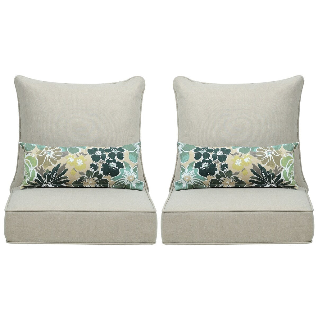 Ensemble de 2 coussins de siège profonds pour meubles de patio d'extérieur Aoodor 24 x 24