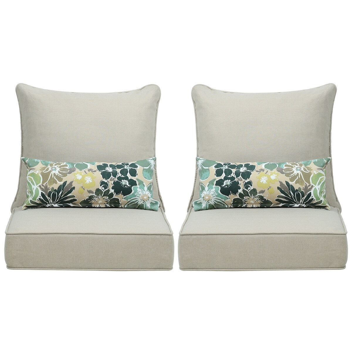 Ensemble de 2 coussins de siège profonds pour meubles de patio d'extérieur Aoodor 24 x 24