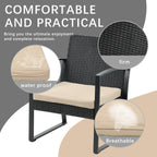 Ensemble de meubles de jardin Aoodor 3 pièces : chaises d'extérieur en rotin avec table et canapé, coussins inclus – N/A