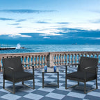 Ensemble de meubles de jardin Aoodor 3 pièces : chaises d'extérieur en rotin avec table et canapé, coussins inclus – N/A