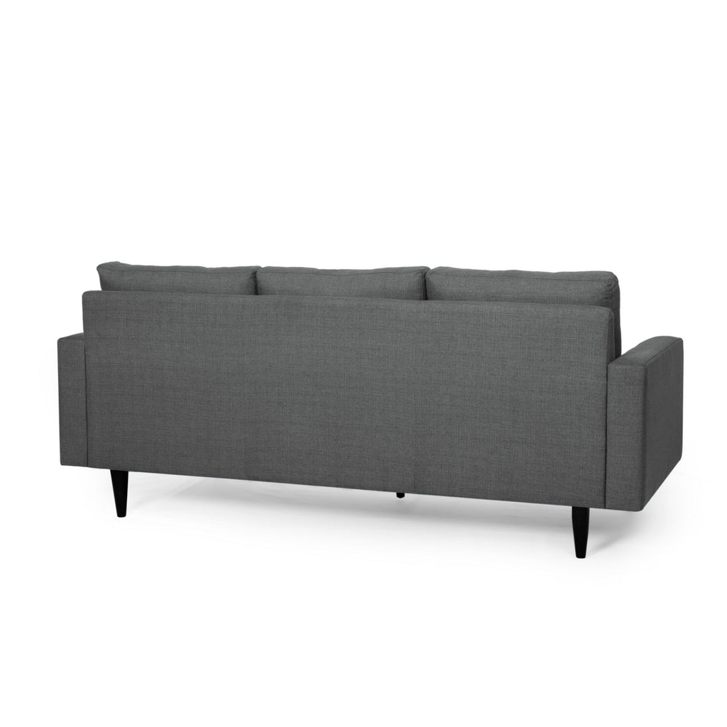 Canapé Apex, 3 places, 83 pouces, capitonné classique, tissu gris foncé