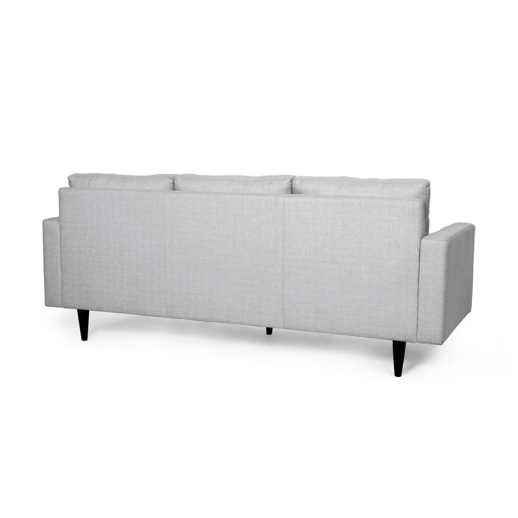 Canapé Apex, 3 places, 83 pouces, capitonné moderne, tissu gris clair