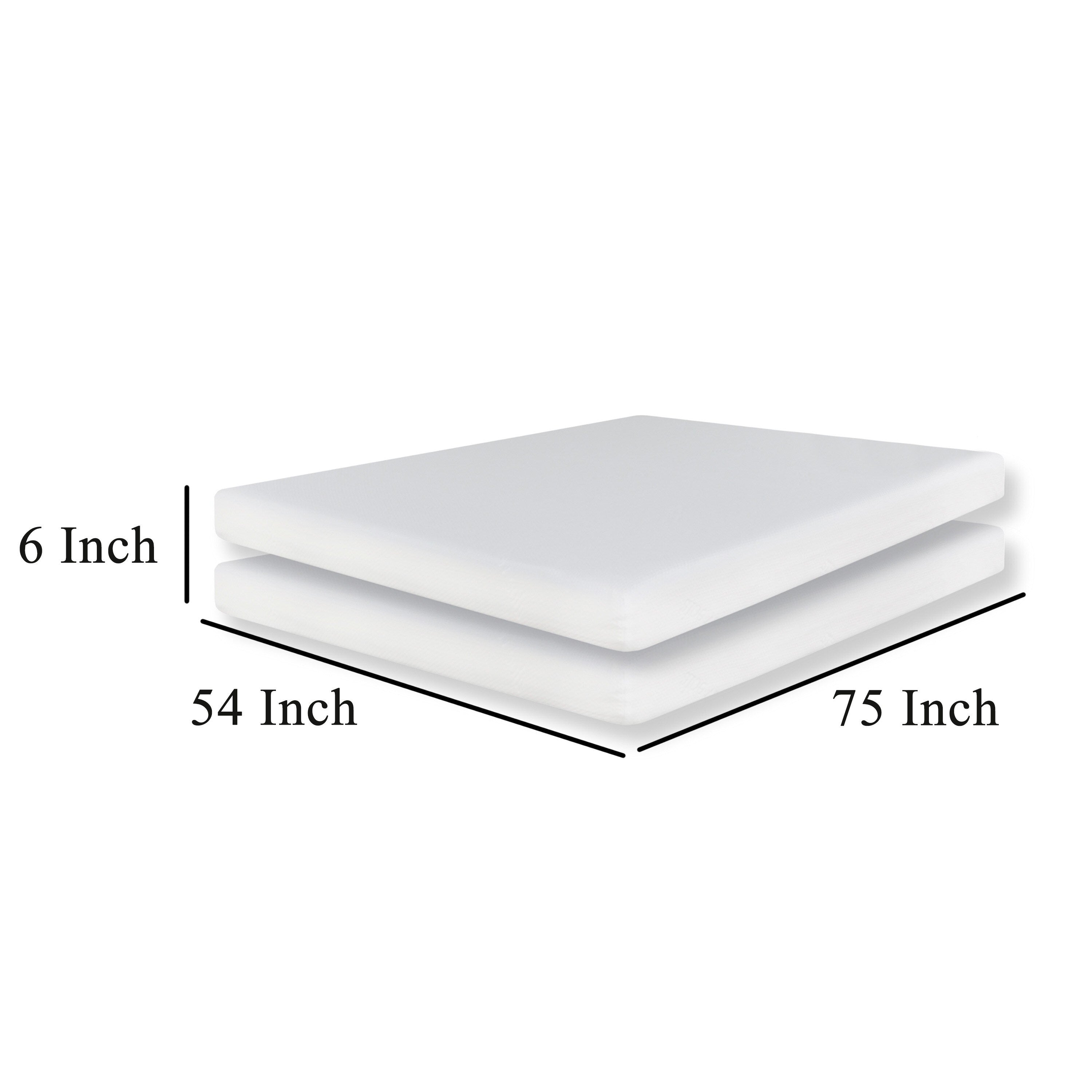 Ensemble de 2 matelas Appu 6 pouces, mousse à mémoire de forme et housse de protection