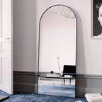 Miroir de sol arqué pleine longueur Miroir sur pied intégral Décoration murale