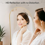 Miroir arqué pleine longueur, 21 x 64, miroir mural en verre incassable, grand miroir arqué haut avec support, cadre en alliage d'aluminium