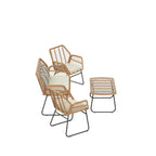 Ensemble de salon de jardin Arden 4 pièces en osier avec coussins