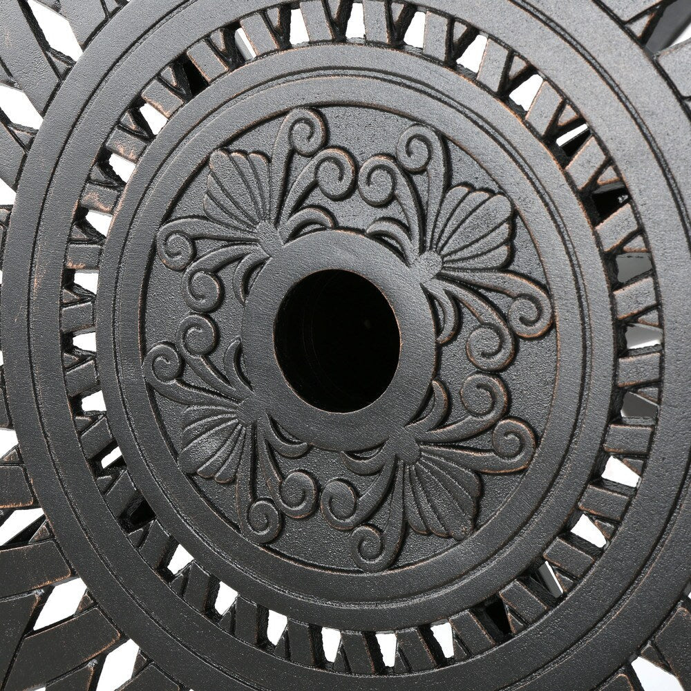 Ensemble de bar d'extérieur Arlana en aluminium 5 pièces avec trou pour parasol par Christopher Knight Home - N/A