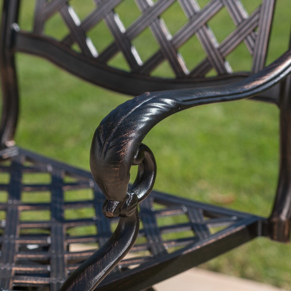 Ensemble de bar d'extérieur Arlana en aluminium 5 pièces avec trou pour parasol par Christopher Knight Home - N/A