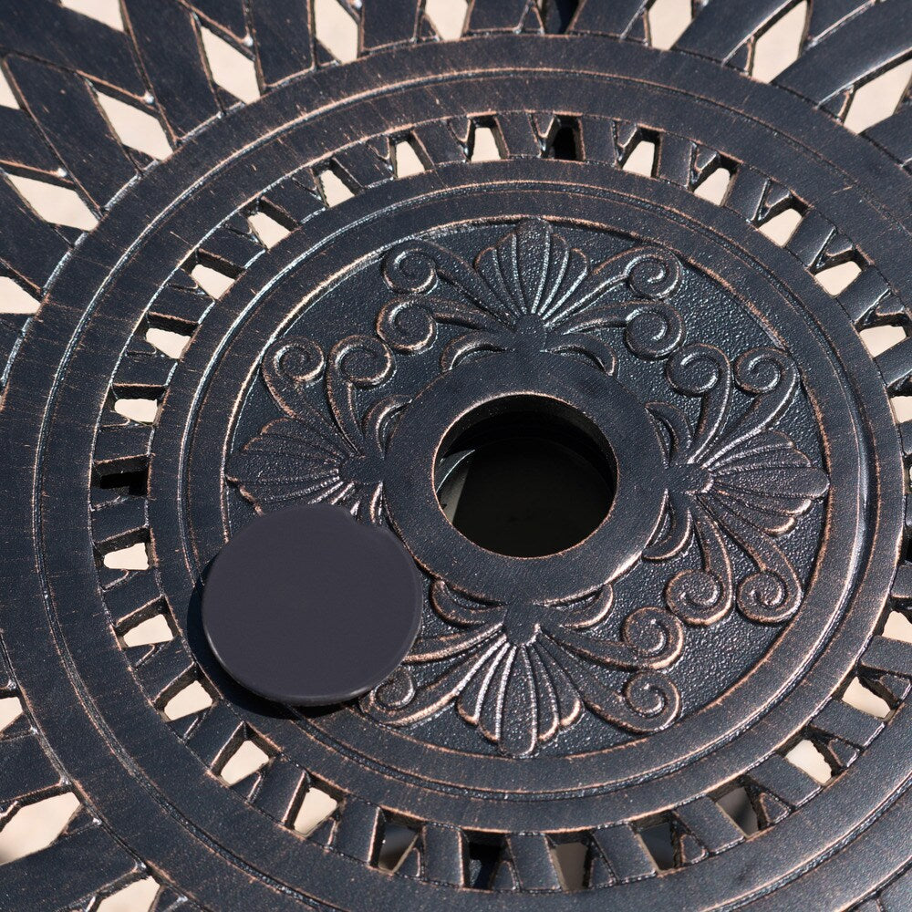 Ensemble de bar d'extérieur Arlana en aluminium 5 pièces avec trou pour parasol par Christopher Knight Home - N/A