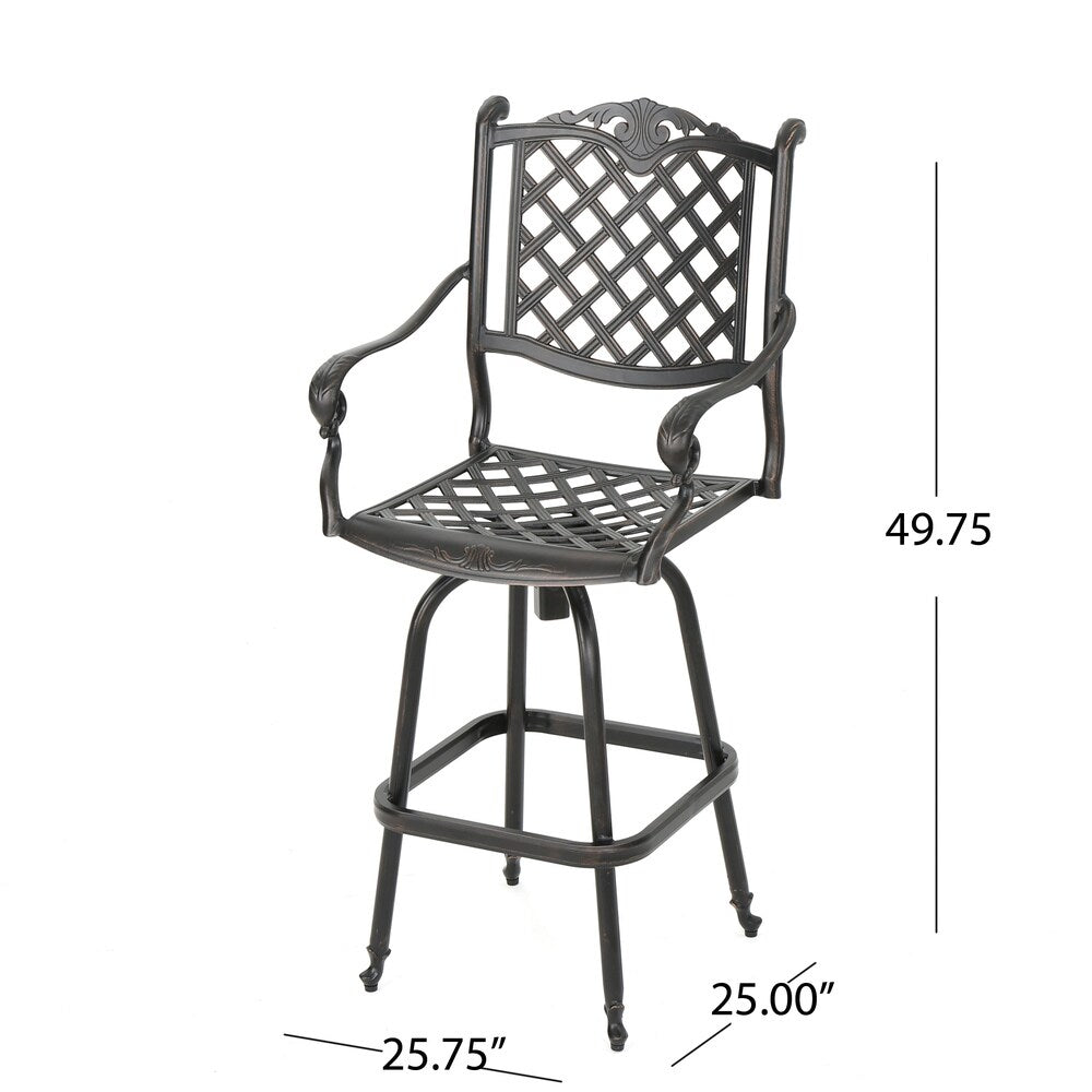 Ensemble de bar d'extérieur Arlana en aluminium 5 pièces avec trou pour parasol par Christopher Knight Home - N/A