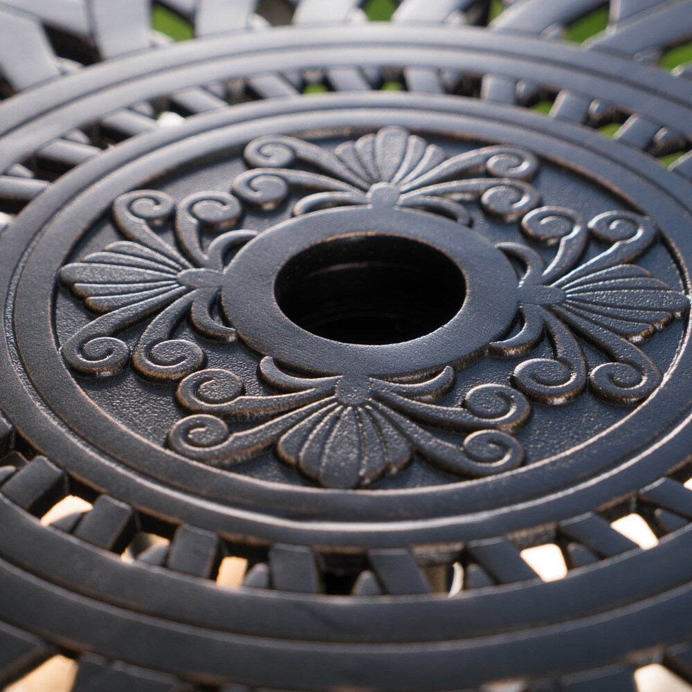 Ensemble de bar d'extérieur Arlana en aluminium 5 pièces avec trou pour parasol par Christopher Knight Home - N/A