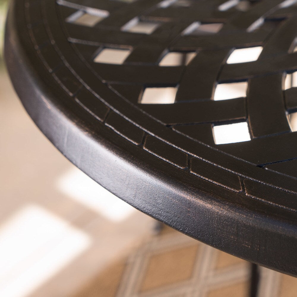 Ensemble de bar d'extérieur Arlana en aluminium 5 pièces avec trou pour parasol par Christopher Knight Home - N/A