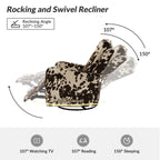 Fauteuil inclinable pivotant manuel Arlette Floral avec dossier capitonné, lot de 2