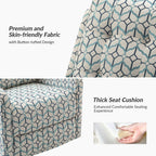 Fauteuil inclinable pivotant manuel Arlette Floral avec dossier capitonné, lot de 2