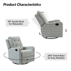 Fauteuil inclinable pivotant manuel Arlette Floral avec dossier capitonné, lot de 2