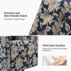 Fauteuil inclinable pivotant manuel Arlette Floral avec dossier capitonné, lot de 2