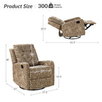 Fauteuil inclinable pivotant manuel Arlette Floral avec dossier capitonné, lot de 2