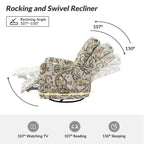 Fauteuil inclinable pivotant manuel Arlette Floral avec dossier capitonné, lot de 2