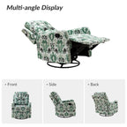 Fauteuil inclinable pivotant manuel Arlette Floral avec dossier capitonné, lot de 2